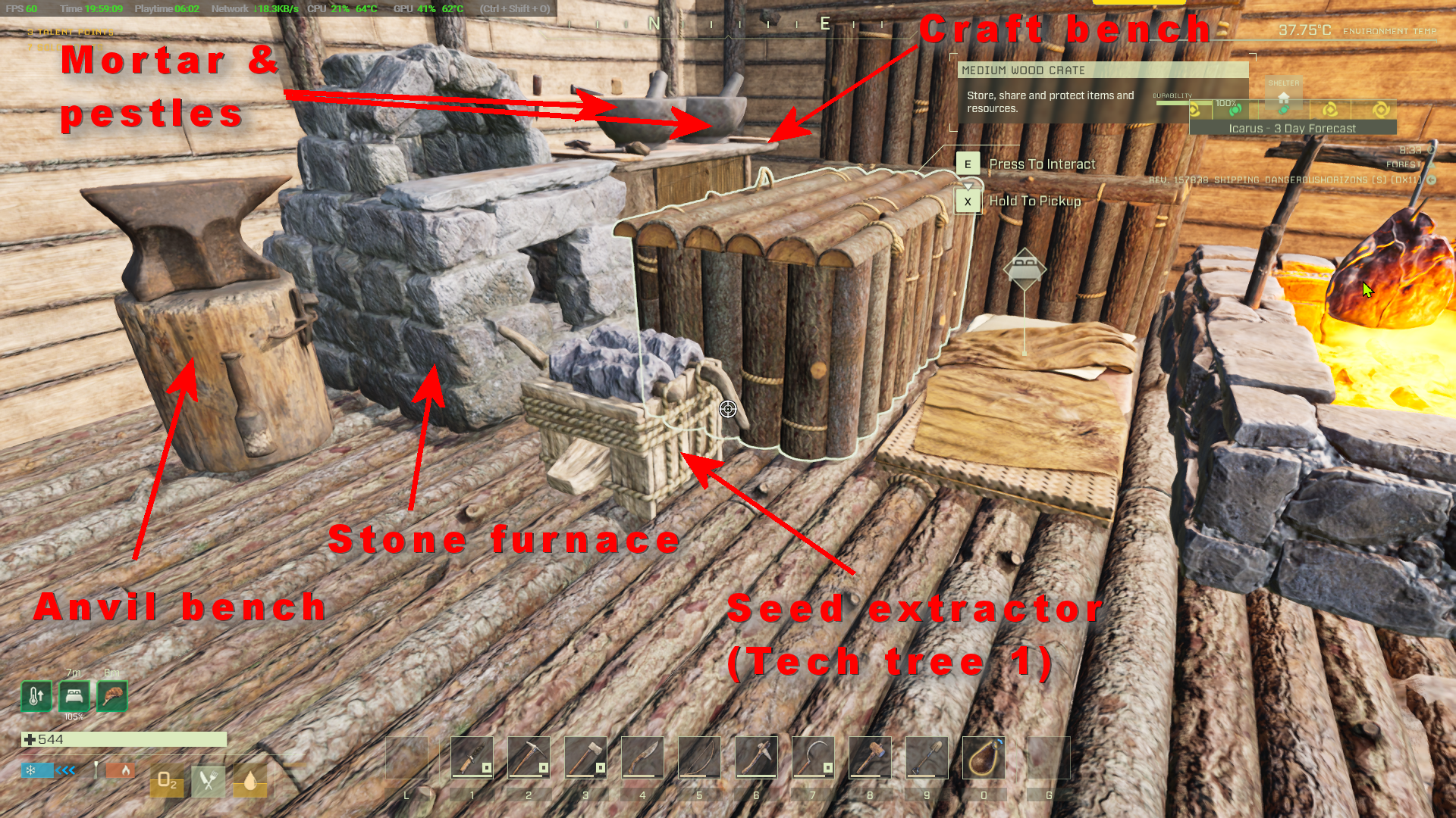 Adding benches to Icarus