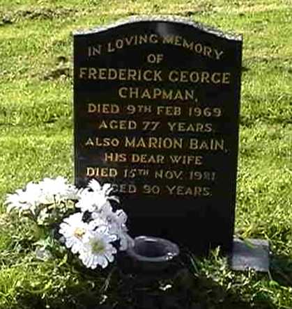 Gravestone Frederick George Chapman
