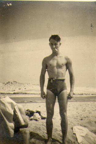 On the beach in Palestine - VE day