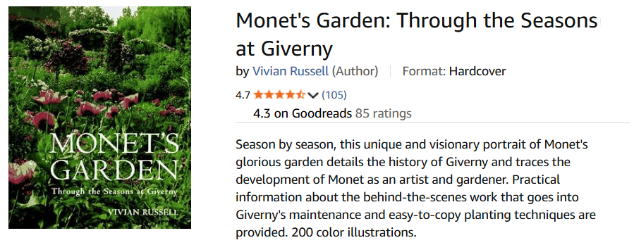 Monet's Garden hardback book