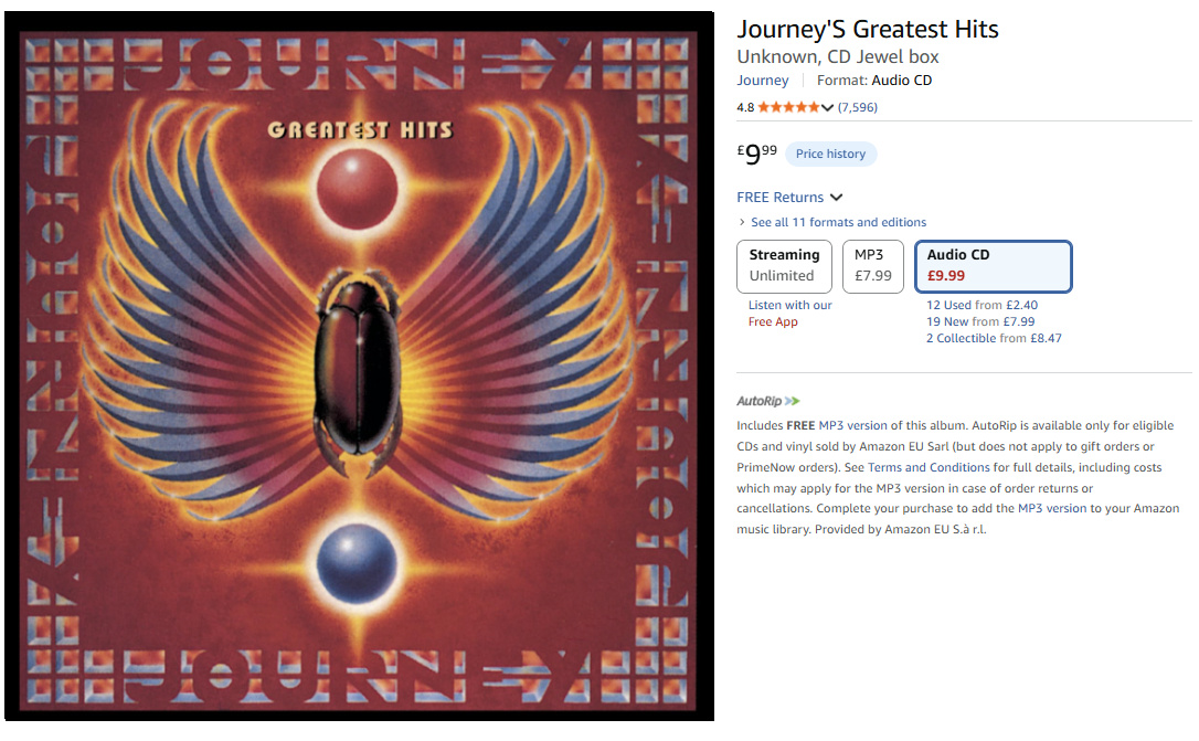 Journey Greatest Hits Album Cover