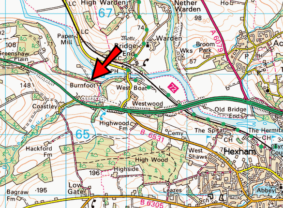 South Tyne valley map