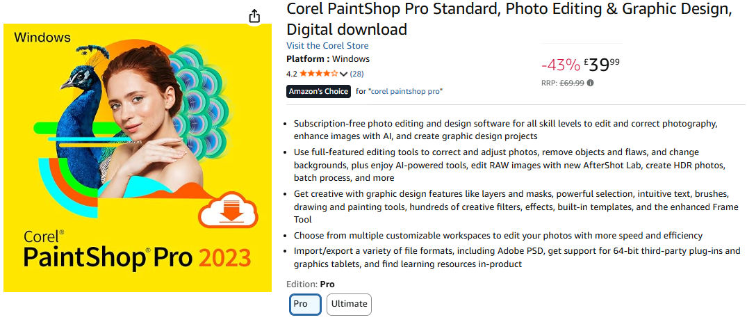 PaintShop Pro 2023 details